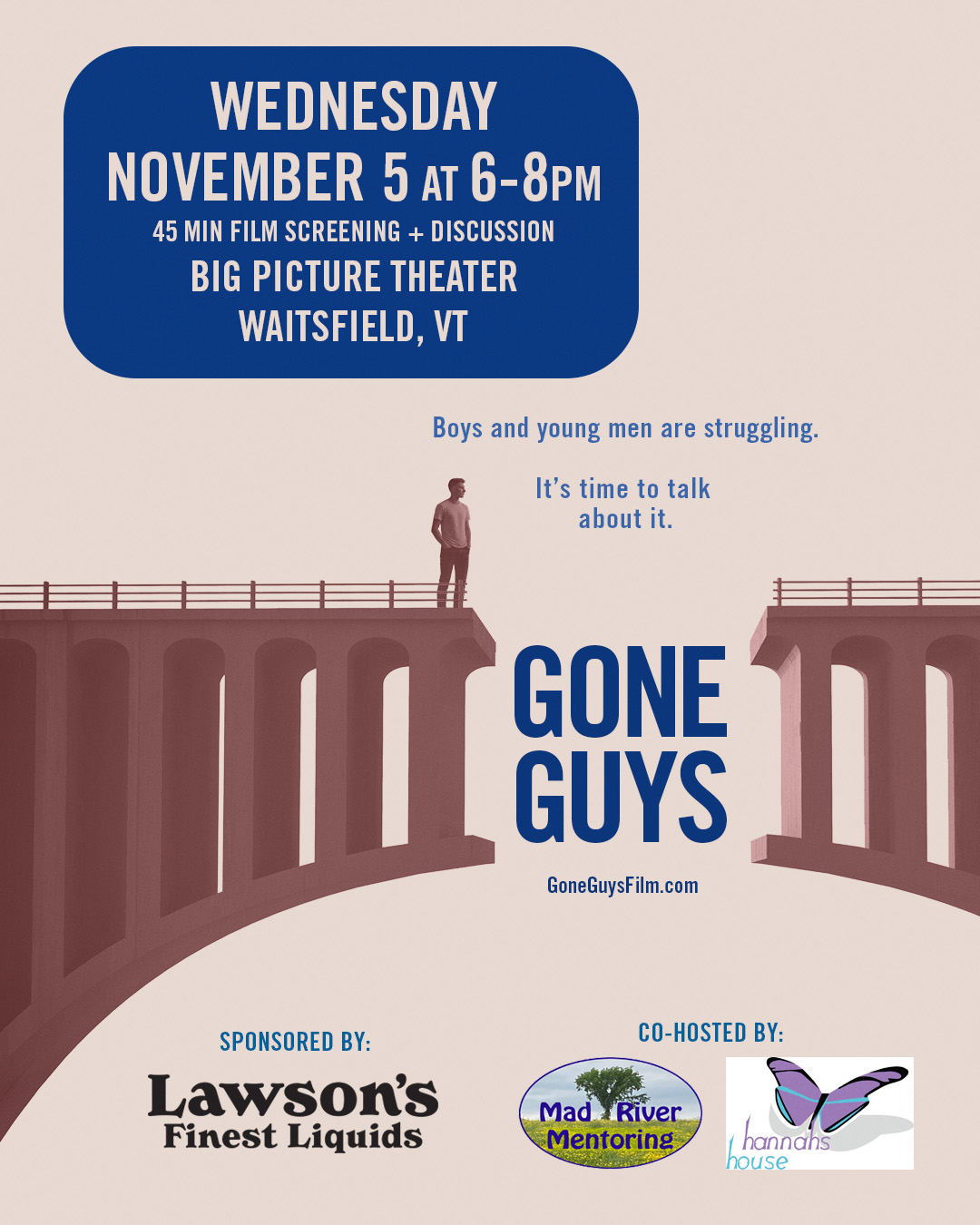 Gone Guys film screening and discussion at Big Picture in Wiatsfield Vermont Gone Guys film screening and discussion at Big Picture in Wiatsfield Vermont