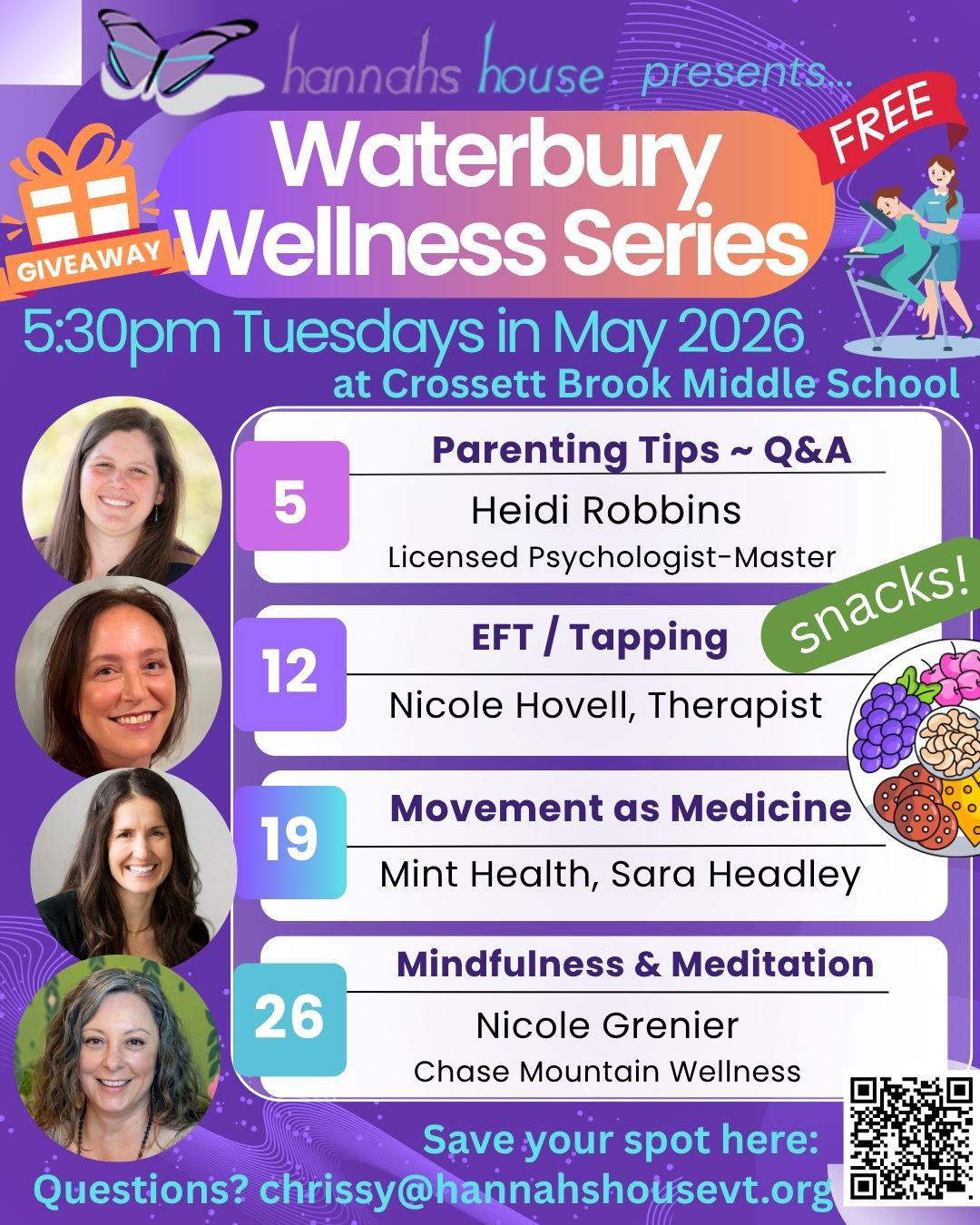 Waterbury Wellness Series, Tuesdays in May 2026